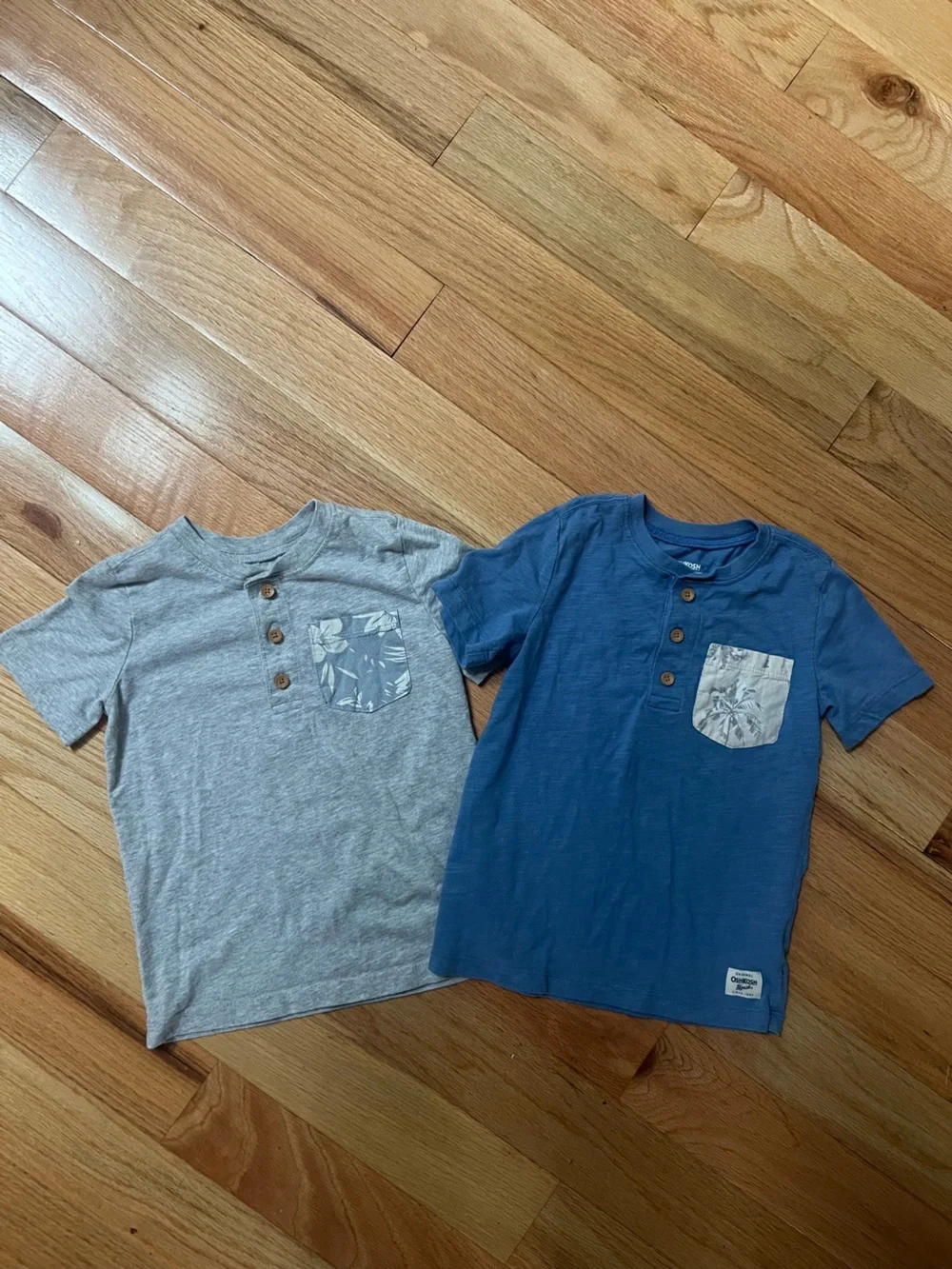 OshKosh B'gosh Short Sleeve Henley Tee Bundle- Blue & Gray